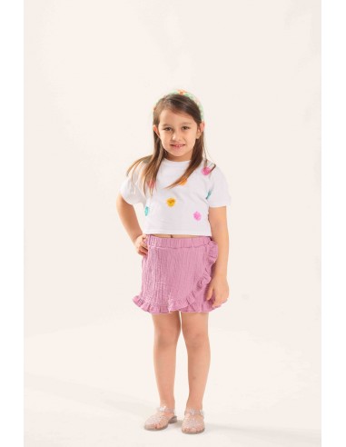 Miela Kids - Müslin Şort Etek Fuşya Miela Kids - Müslin Şort Etek Fuşya