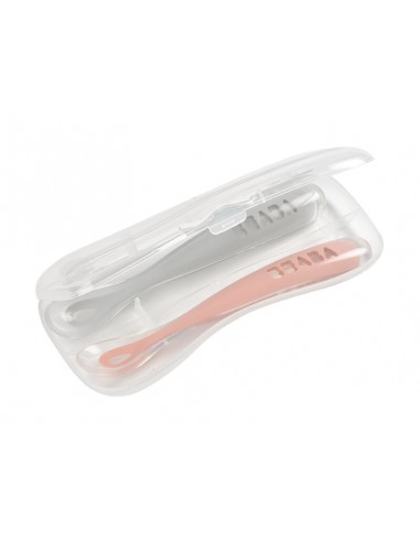 Beaba - Silikon Kaşık Seti Old Pink