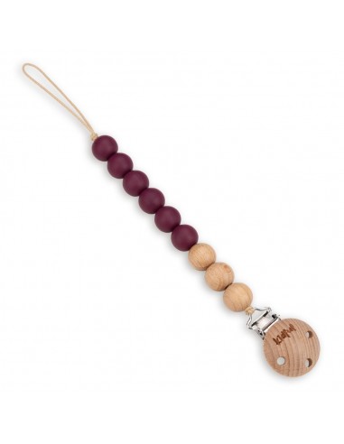 Kidful - Ahşap Emzik Askısı Maroon