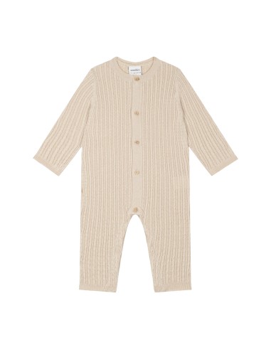 Antebies - Krem Balıksırtı Triko Tulum