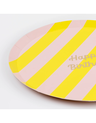 Meri Meri - Çizgili Happy Birthday...