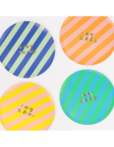 Meri Meri - Çizgili Happy Birthday...
