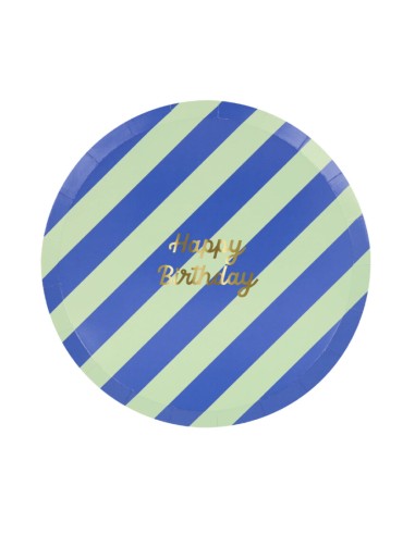 Meri Meri - Çizgili Happy Birthday...