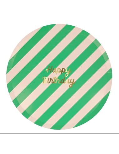 Meri Meri - Çizgili Happy Birthday...