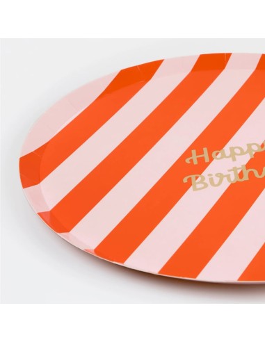 Meri Meri - Çizgili Happy Birthday...