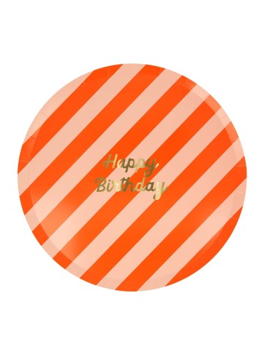 Meri Meri - Çizgili Happy Birthday...