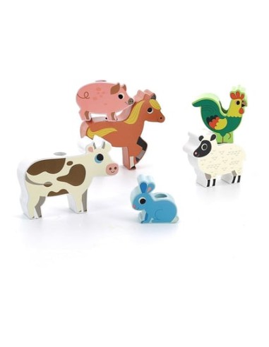 Vilac - Ahşap Hayvanlar Traktörü Çiftlik