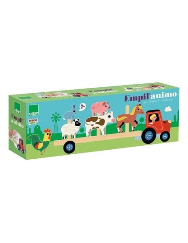 Vilac - Ahşap Hayvanlar Traktörü Çiftlik