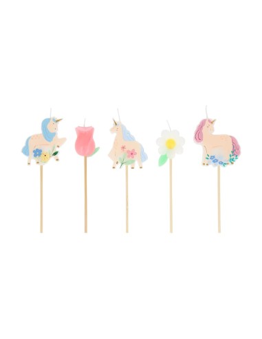 Meri Meri - Unicorn Mumlar 5 Adet