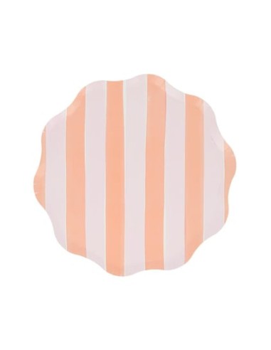 Meri Meri - Pastel Çizgili Tabaklar M...