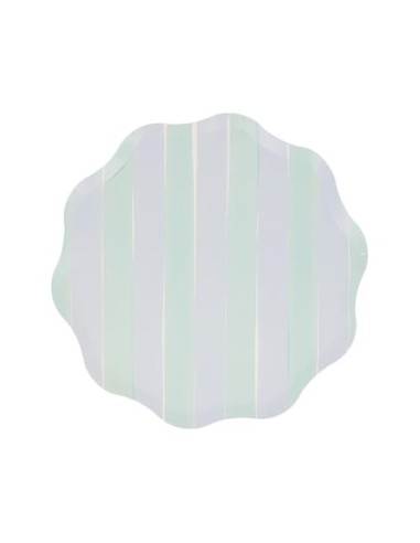 Meri Meri - Pastel Çizgili Tabaklar M...