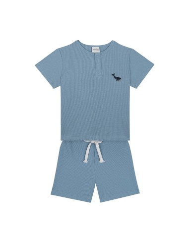 Antebies - Balina Nakış Mavi Waffle...