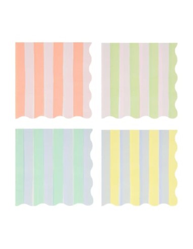 Meri Meri - Pastel Çizgili Peçeteler...