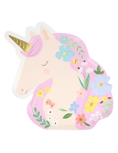 Meri Meri - Unicorn Şekilli Tabak 8 Adet