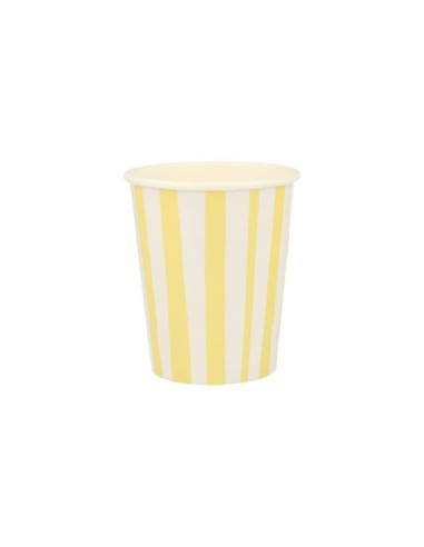 Meri Meri - Sarı Çizgili Bardaklar 8li