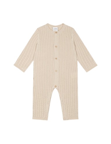 Antebies - Krem Balıksırtı Triko Tulum