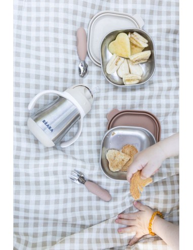 Beaba - Çelik Pipetli Suluk 250 ml Clay