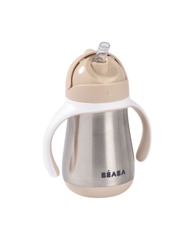 Beaba - Çelik Pipetli Suluk 250 ml Clay