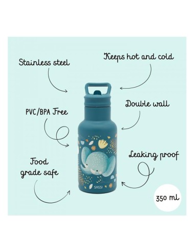 Sassi - Pipetli Çelik Termos Bilge Fil