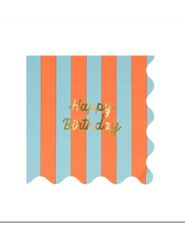 Meri Meri - Çizgili Happy Birthday...