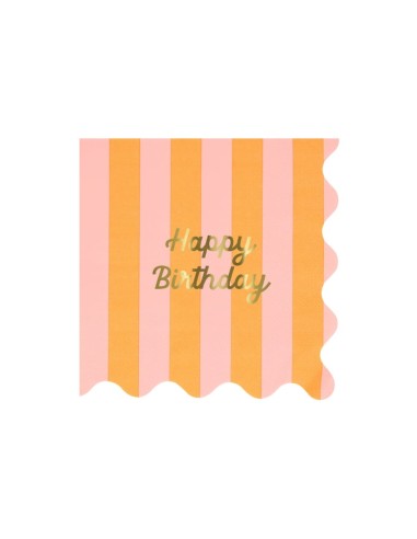 Meri Meri - Çizgili Happy Birthday...