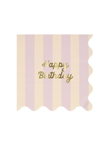 Meri Meri - Çizgili Happy Birthday...