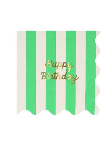 Meri Meri - Çizgili Happy Birthday...