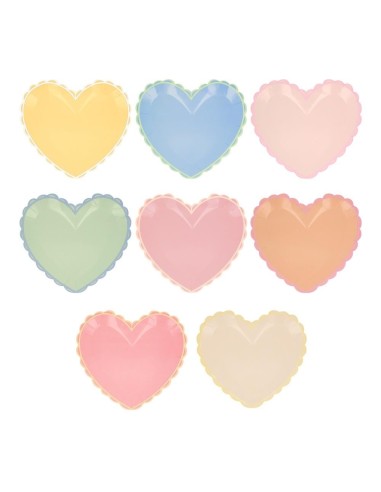 Meri Meri - Pastel Renk Kalp Tabaklar...